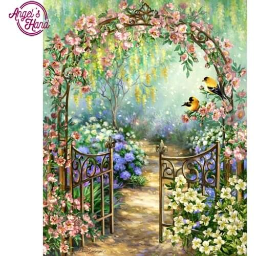 5d diy Diamond embroidery flower garden diamond painting Cross Stitch full drill Rhinestone mosaic home decoration