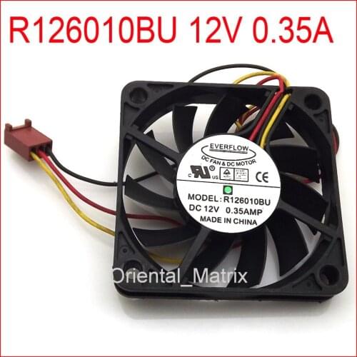 Free Shipping R126010BU 60x60x10mm CPU Fan 12V 0.35A 3Pin Computer CPU Cooler Cooling Fan