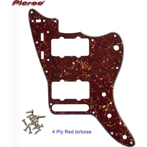 Pleroo Custom Guitar Parts For Red tortoise Mexico Jazzmaster style Guitar pickguard Scratch Plate Replacement electric guitar
