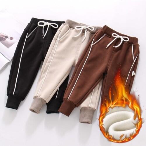 2-8 Years Age Kids Clothes Winter Sweat Pants Boys Girls Casual Loose Sports Pants Children Thick Trousers Baby Girl Warm Pants