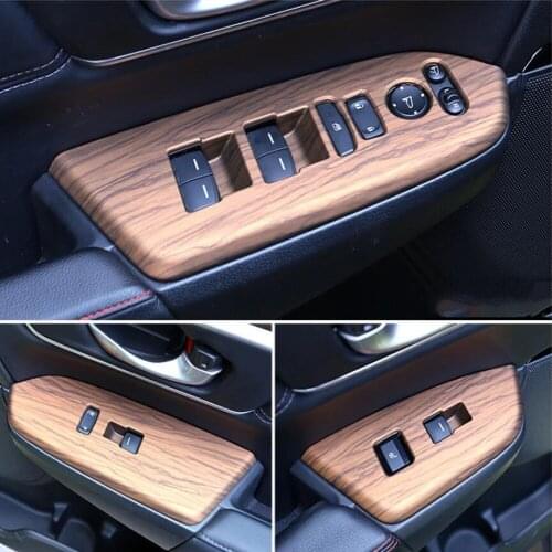 For Honda C-RV CRV LHD 2017 2018 2019 2020 2021 Interior Window Lift Switch Button Cover Trims Armrest Frame Car Accessories