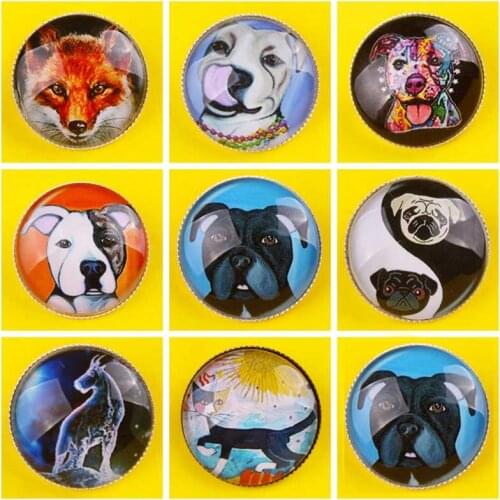Animal Epoxy Round Badges On Clothes Stripe For Clothes Cat Dog Pins For Backpack Lapel Pin Bag Gifts Cartoon 3D Badge For Jeans