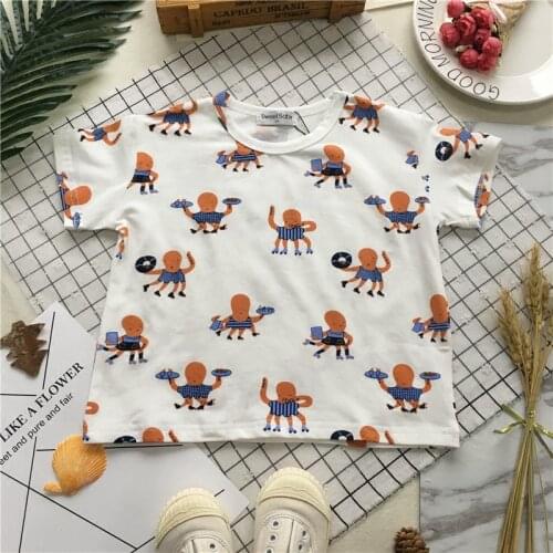 Tonytaobaby Summer New Men and Women Fish Full Printed T-shirt Cotton Short Sleeve Shirt