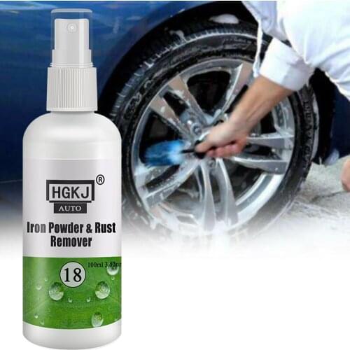 HGKJ-18-100ml Car Paint Wheel Iron Powder Rust Remover Wheel Rim Car Cleaner Coating Supplie Spot Rust Tar Spot Remover Polishes