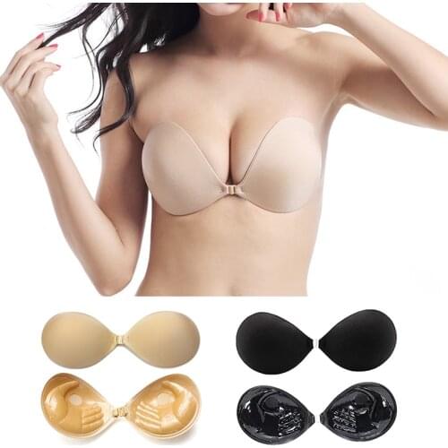 Adhesive Bra Sexy Lingerie Femme Stick Bra Strapless Sujetador Push Up Bra Silicone Front Closure Tape Lift Up Invisible Bra Bh