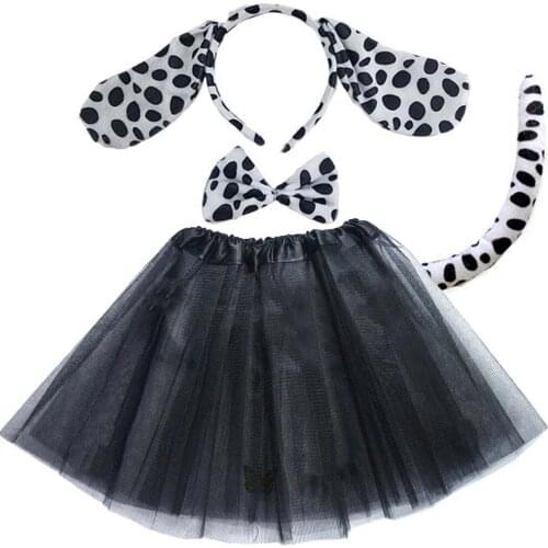 Dalmatian Black Dog Ear Costume Party Cosplay Set Halloween Costumes for Kids Baby Shower Birthday For Women Children Christmas