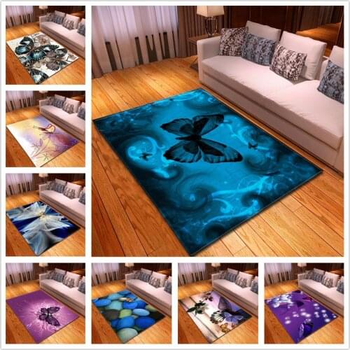 Nordic Butterfly Series 3D Printed Carpet Tea Table Floor Mat Kids Room Play Tent Rug Cartoon Animal Child Bedroom Decor Carpets