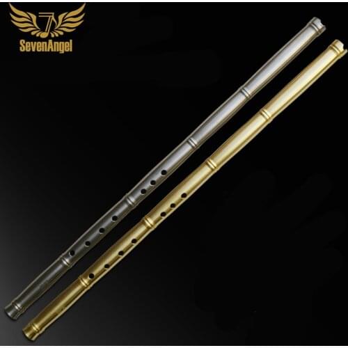 Brass/Titanium Metal Flute Xiao not dizi bamboo joint pattern Short Xiao flute funda flauta music instruments profesional Xiao