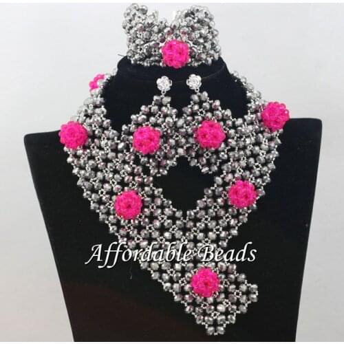 Chunky Indian Jewelry Set Wedding Unique Nigerian Beads Jewelry Handmade Style HEB004