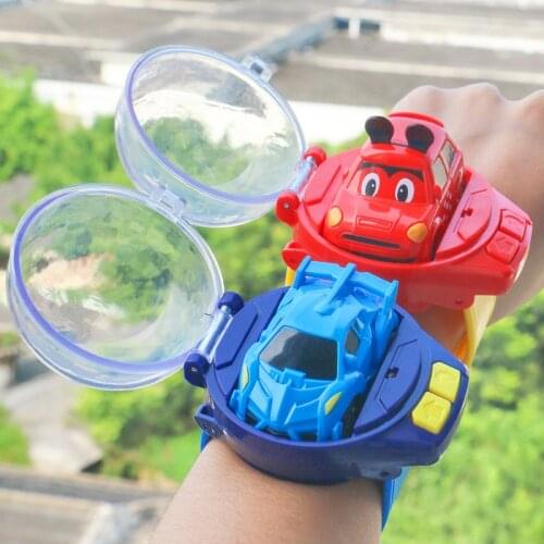 Cute Infrared Sensing Model Batteryed Toys Hot Sales Mini Cartoon RC Small Car Analog Watch Remote Control For Children Gifts