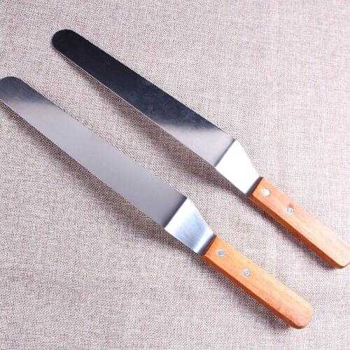 Fashion Hot 25cm Cake Cream Icing Spatula Butter Smoother Blade Angled Flat Scraper Smoothing Tool