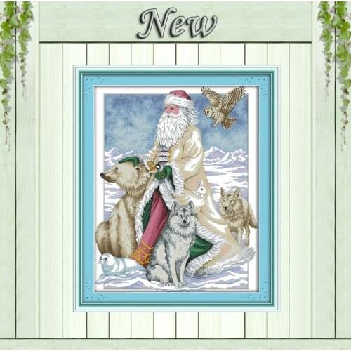 The North Pole Santa Claus,Counted print on canvas DMC 14CT 11CT Cross Stitch Needlework kit,Embroidery Set,Christmas home Decor