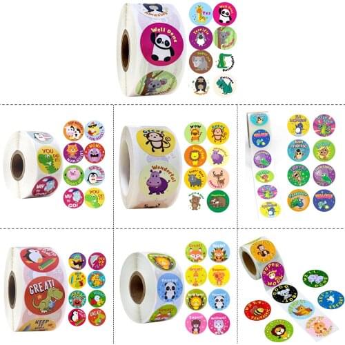 Reward Stickers Cartoon Cute Animals Various styles 100-500pcs for Kids toys for School Reward Students Teachers Stickers Labels