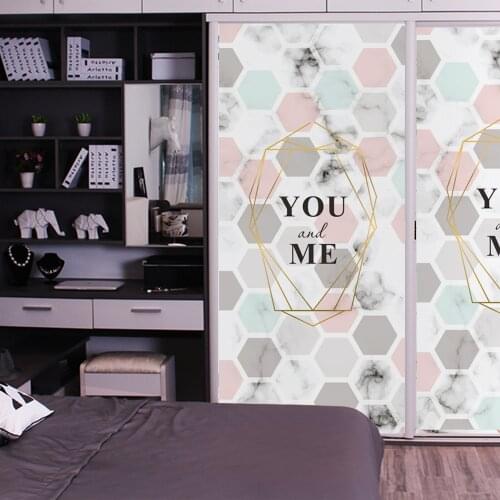 MT187 2PCS*38.5CM*200CM door stickers wardrobe refrigerator stickers sliding door stickers home decoration stickers