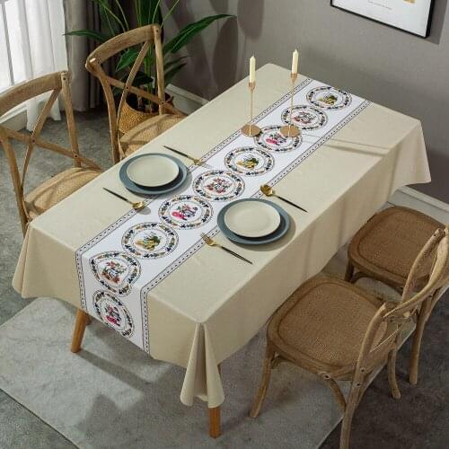 PVC Heavy Tablecloth Waterproof Rectangular Disposable Plastic Printed Table Cover Oil Proof Party Restaurant Coffee Mat