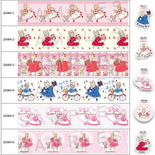 New Cute Aninal Cartoon Printed Grosgrain/Satin Ribbon 25mm/38mm/50mm/75mm 5 Yards for Hair Bow Party Decoration Resin 200841