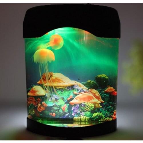 2018 New Jellyfish Fish Tank Multicolor LED Night Light Aquarium Nightlight Festival Home Decor Lights Kids Child Night Lamp