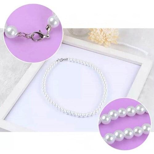 New 8mm White South Sea Shell Pearl Round Beads Necklace Flower Clasp Necklace