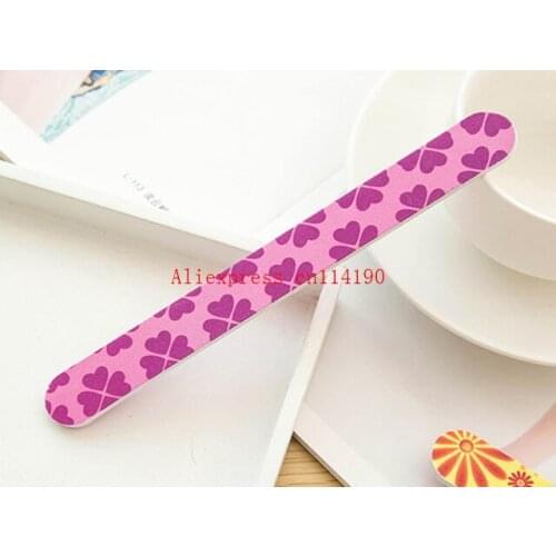 Wholesale 1000 pcs Professional Nail Art Double Side straight Emery Board printed Sandpaper Nail File Buffer Block Manicure Tool