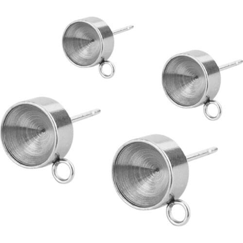 20pcs/lot Stainless Steel Blank Earring Base With Hanging Fit Zircon Earrings Accessories For DIY Charms Earrings Jewelry Making