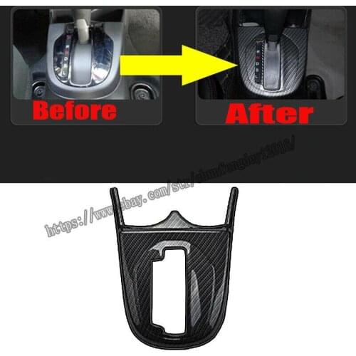 Fit For Honda Fit Jazz 2014 2015 2016 2017 2018 Carbon Fiber Interior Gear Shift Box Panel Cover Trim