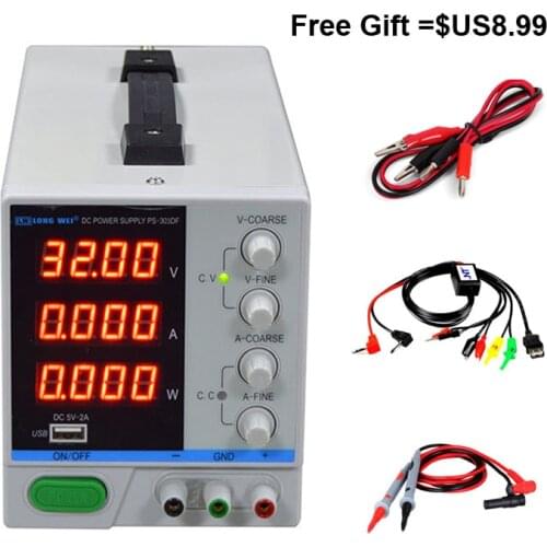 PS-303DF DC Regulated Power Supply LED Display Adjustable Switching Regulator 110V 220V DC Power Supply for Phone Repair