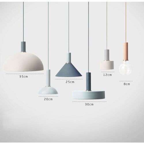 Nordic Creative Wrought Iron Aluminum Brushed Pendant Light Cord Hanging Lamp with Edison Bulb for Workshop Art Deco Abajur