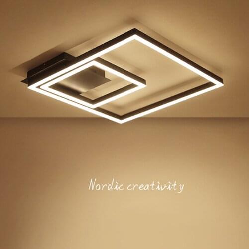 Modern Nordic square led ceiling light office study bedroom absorb dome light