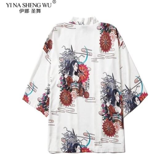 Streetwear Beach Yukata Men Women Cardigan Blouse Shirt Harajuku Robe Japan Kimono Tops Femme Japanese Asia Clothes
