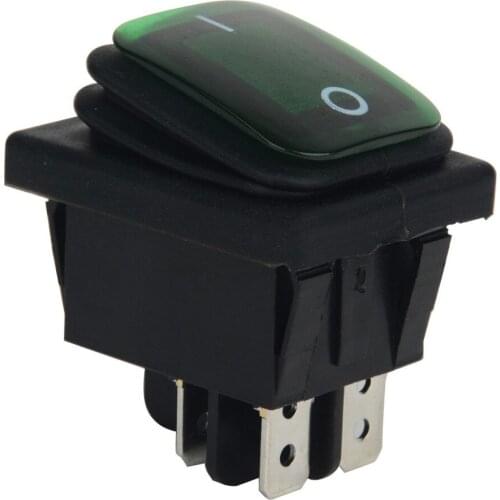 1Pc 16A 250V AC Green LED 220V Marine Switch Car Boat Rocker Switch Truck SPST Switch Carling Waterproof 4 Pin Rocker Switch