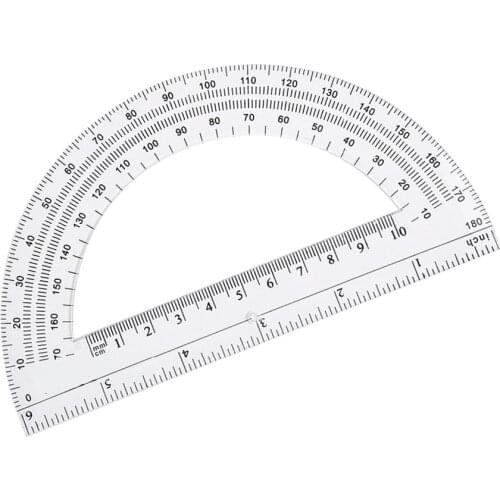 1 Piece Plastic Protractors 180 Degree Protractor, 6 Inches, Clear