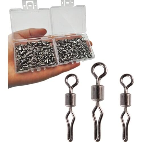 100pcs/box Swivel side line clip fishing tackle fishhooks and crap fishing connector fishing swivels with snap Accessorries