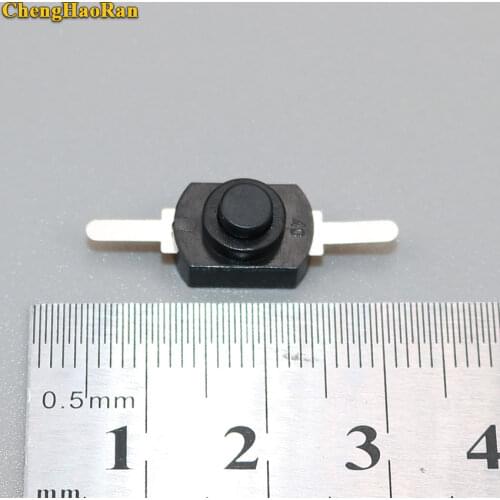 ChengHaoRan 2-10pcs 2Pin Flashlight Power Switches Push Button Switch Black On Off Mini Electric Torch