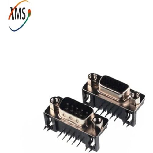 5pcs DB9 Female Male PCB Mount D-Sub 9 pin PCB Connector RS232 Connector 90-degree bent curved legs welded plate DR9