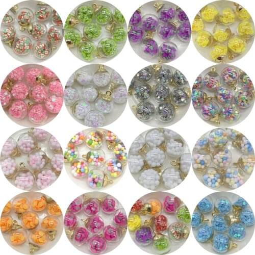 5pcs/Lot 16mm Mini Glass Bottles With Star Fruit Bubbles Charms Pendant Beads For Jewelry Making DIY Earring Charms