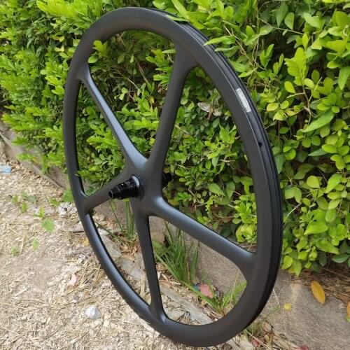 700C Gravel Bike Carbon Wheels 5 Spokes Light Road Carbon Disc Wheelset Centerlock 6 Bolts Tubeless