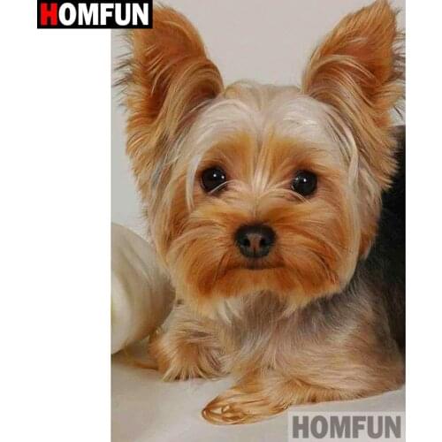 HOMFUN Full Square/Round Drill 5D DIY Diamond Painting "Animal dog" 3D Diamond Embroidery Cross Stitch Home Decor A19696