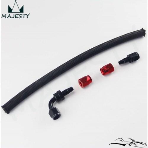 AN6 6-AN STEEL/NYLON NBRAIDED OIL/FUEL LINE HOSE+STRAIGHT+90 degree SWIVEL FITTING