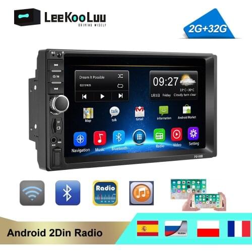 LeeKooLuu 2Din Car Radio 7" HD Android Autoradio GPS Navigation WiFi MirrorLink FM Stereo MP5 Video Central Multimedia Player