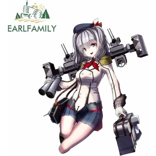 EARLFAMILY 13cm x 10.5cm for Mecha Cute Girl Anime RV Refrigerator Waterproof Car Stickers Laptop Windshield Refrigerator Decal