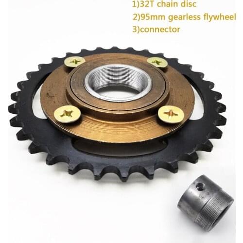 Modified manpower tricycle electric kit, 420#32T chain disc with gearless flywheel connector 13/16/20/21/22/23/24/26/27/29/31mm