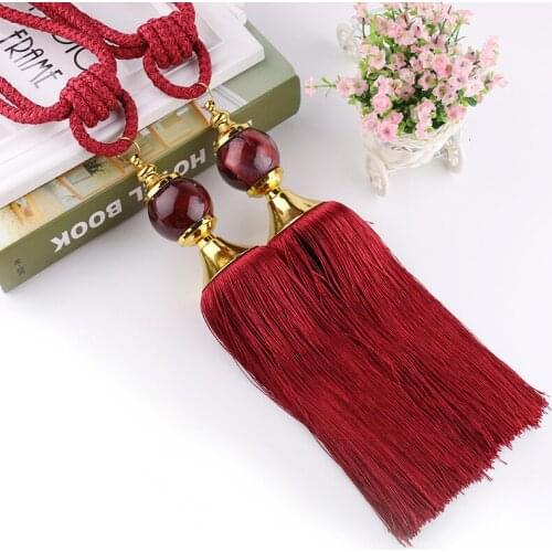 European Jade Gemstones Curtain Pendants Tassels Home Textiles Curtain Accessories Ball Stone Polyester Fiber Tassel Decoration