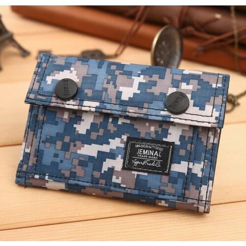 Camouflage Oxford Casual Mens Wallets Middle School Students Sports Wallet And Purse Credit Bank ID Card Case Holder Male