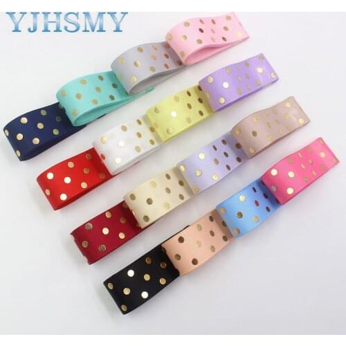 YJHSMYI-19814-1911(1'')25mm 5Yard/lot Solid color hot stamping point heat transfer grosgrain ribbon, bow DIY accessories