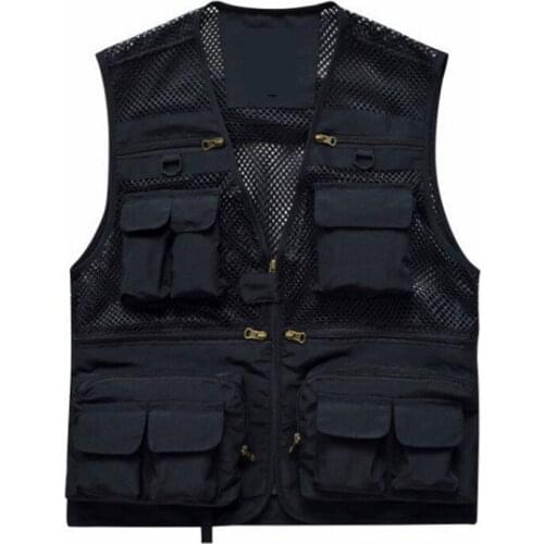 Summer Mens Breathable Mesh Vest Multipockets Fishing Hiking Sleeveless Jackets Teenagers Casual Outerwear Waistcoat GiletM-6XL