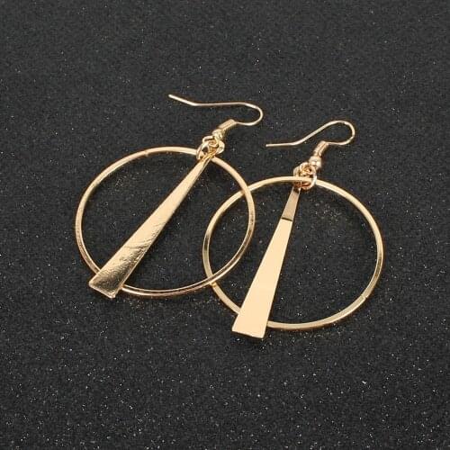 Fashion Metal Women Drop Earring Hollow Geometric Dangle Dashing Hoop Earring for Girls Punk Round Earrings Special Brincos Gift