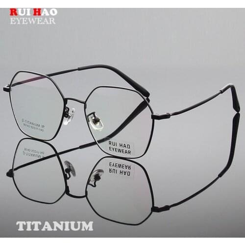 Rui Hao Eyewear Unisex Polygon Eyeglasses Frame Popular Glasses Titanium Eyeglasses Frames Optical Spectacles 95143