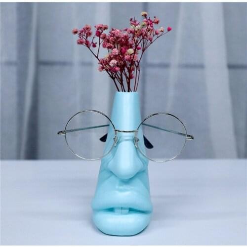 Resin Glasses Holder Statue Face Figurines Modern Creative Crafts Display for Home / Office Decoration Crafts