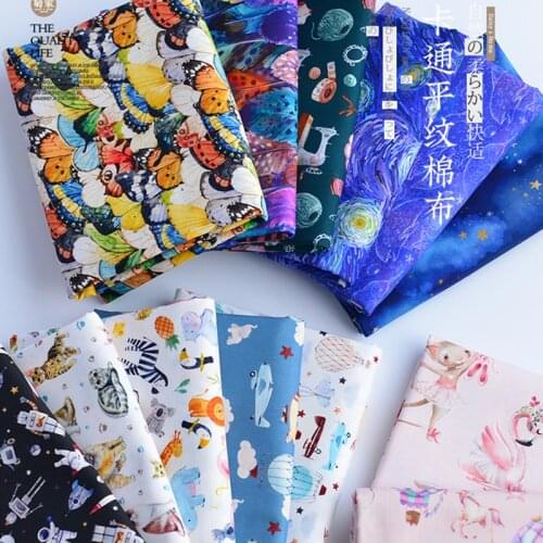 Half Meter 100% Cotton Fabric With China Cartoon Print Handmade DIY Bag Table Cloth Sewing Tissue T1469