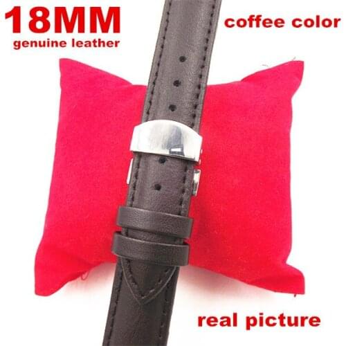 Coffee color 1PCS 18mm genuine leather watch band watch strap watch parts -1107011